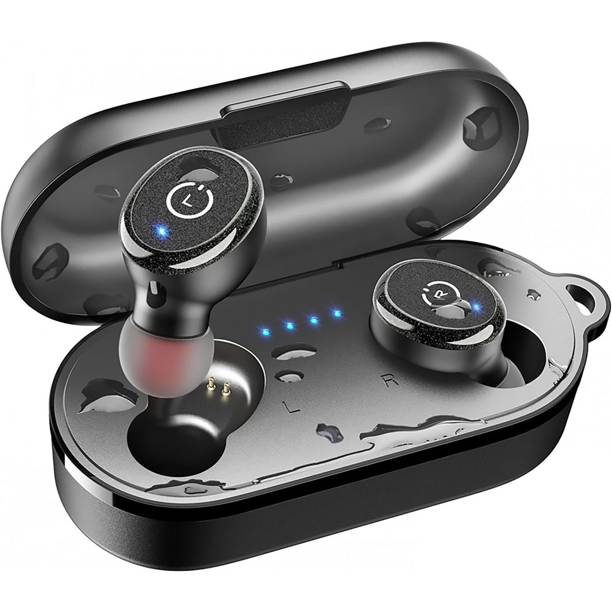 TOZO® T10S Waterproof Bluetooth Earbuds with Wireless Charging Case - Tozo T10S Black