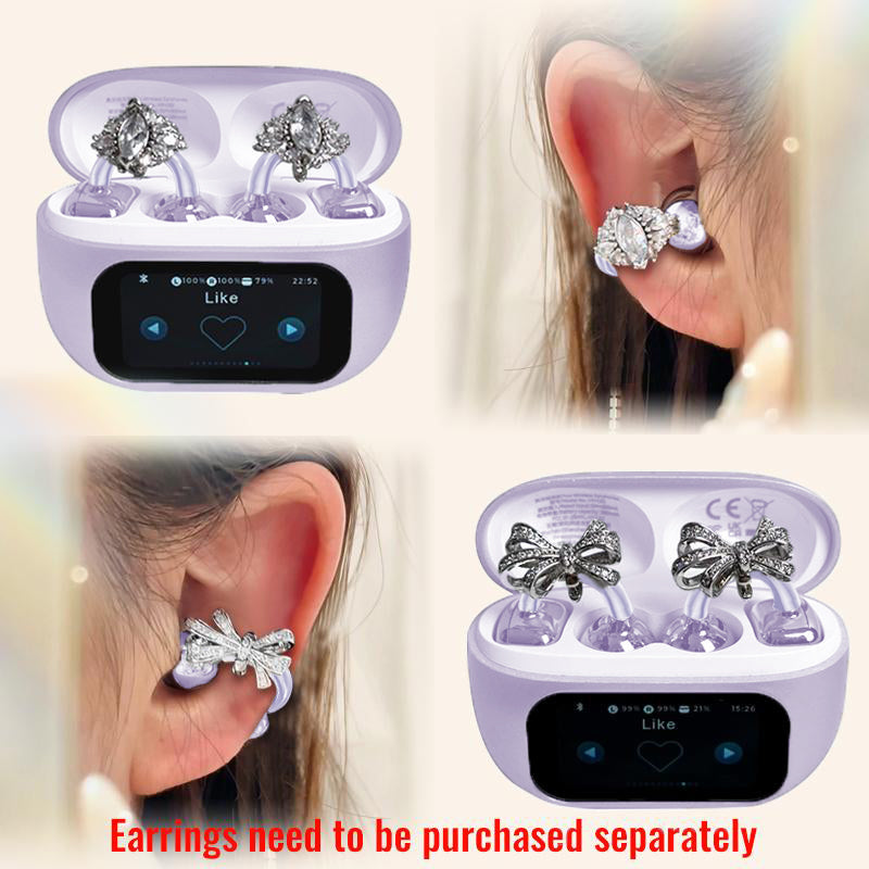HYUNDAI Headphones Bow Butterfly Earrings Fashion Design Earphones TWS Bluetooth HiFi Sound Quality Earbuds For Android IOS labubu M100