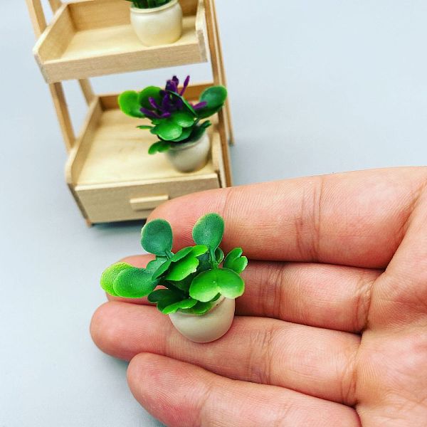 Mini adornos de plantas artificiales de plástico