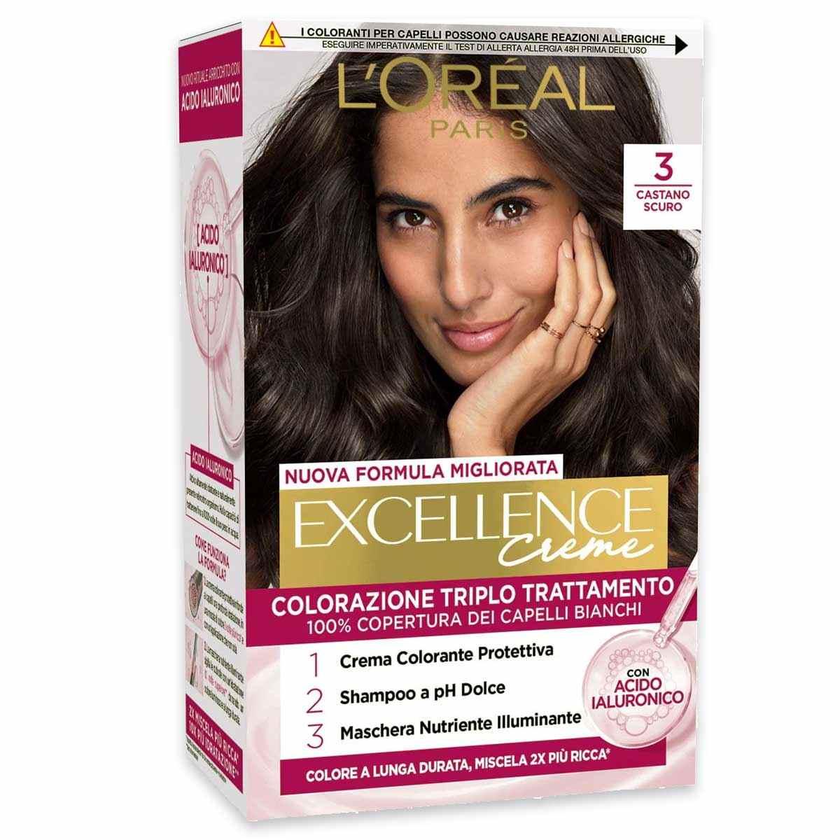 L'Oréal Excellence Triple Treatment Color No. 3 Castaño Oscuro
