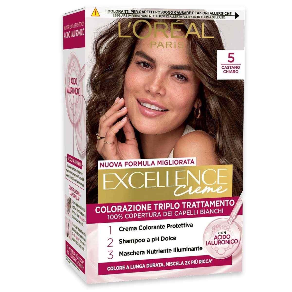 L'Oréal Excellence Triple Treatment Color č. 5 Světle hnědá