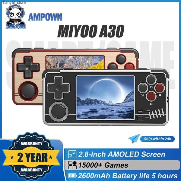 Portable Game Players AMPOWN MIYOO A30 handheld game console 2.8-inch portable retro video game console classic Linux mini portable game con