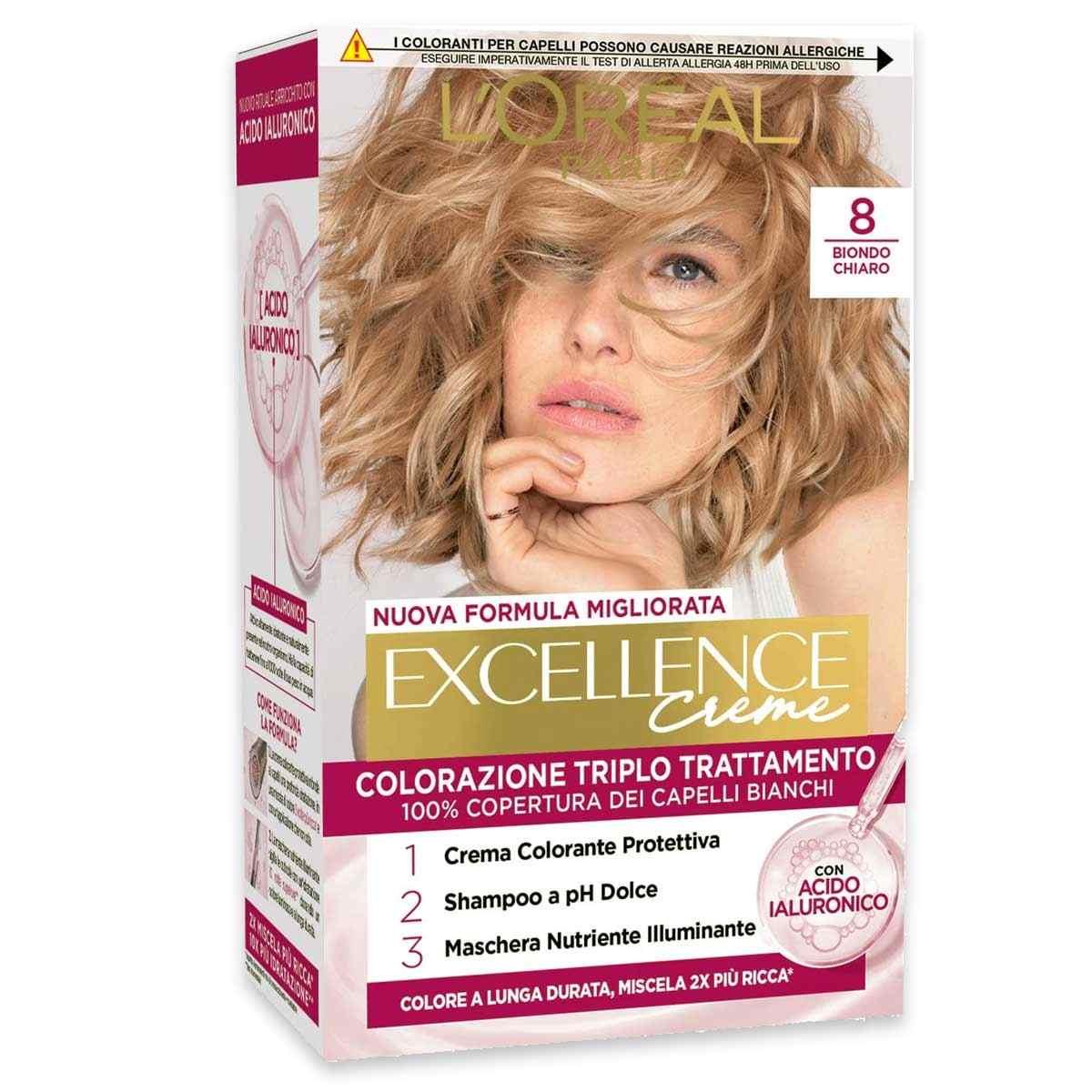 L'Oreal Excellence Triple Treatment Farve nr. 8 Lysblond