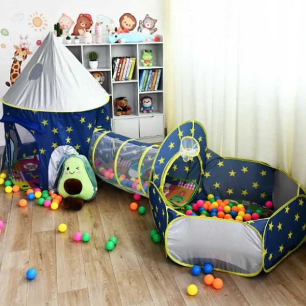 3-in-1 color childrens tent house toy ball portable Tipi interactive pit pool childrens detachable indoor and outdoor Playhouse gift decorat