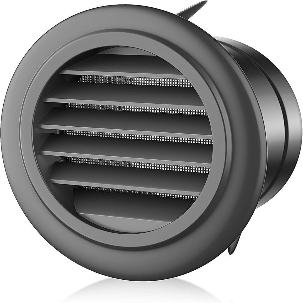 TEMU 4-inch Black Abs Plastic Vent Cover With Built-in Mesh Screen, Round Grille For Exhaust Fan, Anti-mosquito Design, Prevents Insect Entry, Ideal