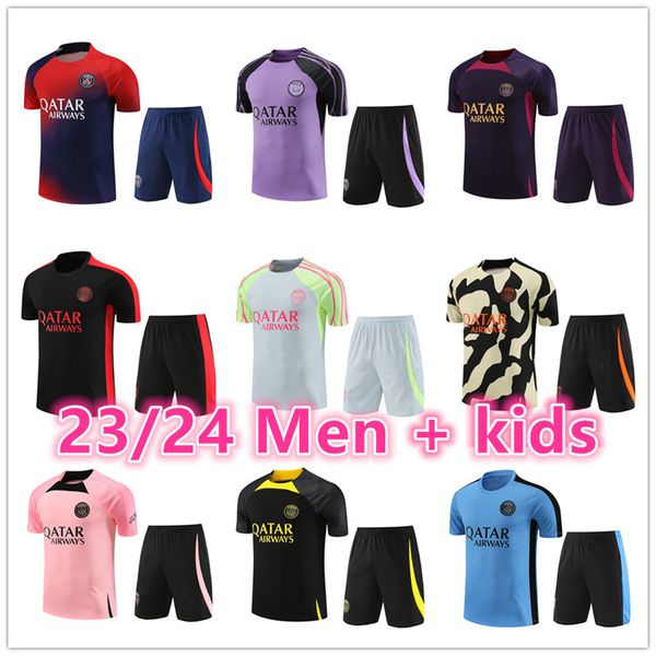2023 2024 Maillot Paris mbappe tracksuit soccer jerseys training shirt men and kids 23 24 football tracksuit jersey shorts kit Survetement F