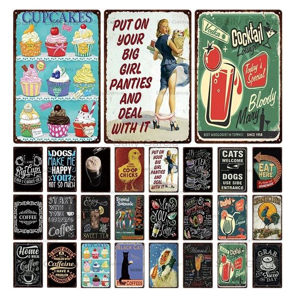 Chef Kitchen Metal Painting Signs Shabby Chic Vintage Style Wall Pub Home Art Restaurant Decoration Metal Poster For Bedroom Decor 30X20cm W