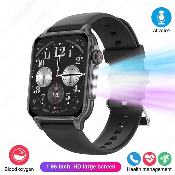 P6 Smartwatch Bluetooth Talk 8 Cool Breathing Lights Monitor Heart Rate Blood Oxygen Weather Music Remote Control Photo Mode Multi-Sport Mod