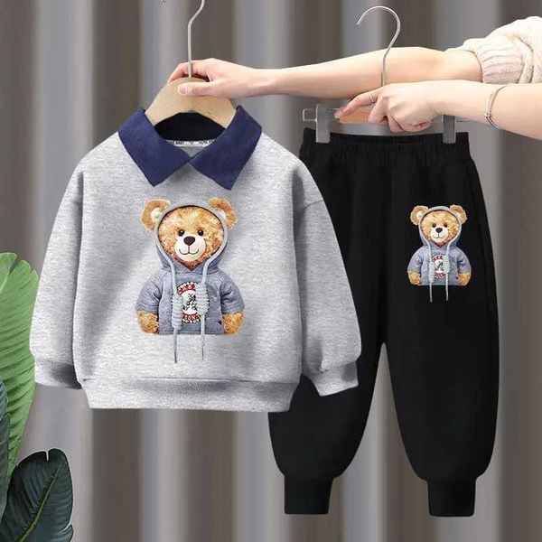 Clothing Sets Clothing Sets Autumn baby boys clothing set childrens girls bear cartoon printed zipper sweatshirt and pants T241024Y2411139B8