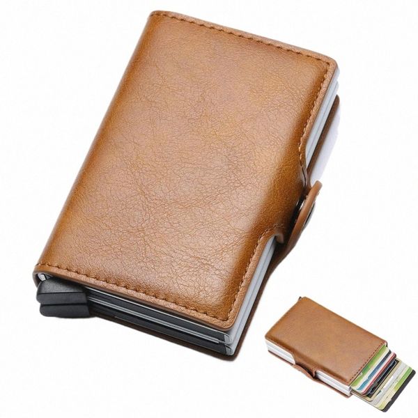 carbon Fiber Credit Card Holder Men Wallet RFID PU Leather Metal Hasp Wallet Male Purse Minimalist Wolet Gifts for Men Carteiras i4J0#