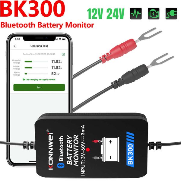2024 NOVO NOVO BK300 MONITOR TRAMADOR 24V Tester 12V Soh Soc Health Analyzer Ferramentas de bateria PK BM300 Pro