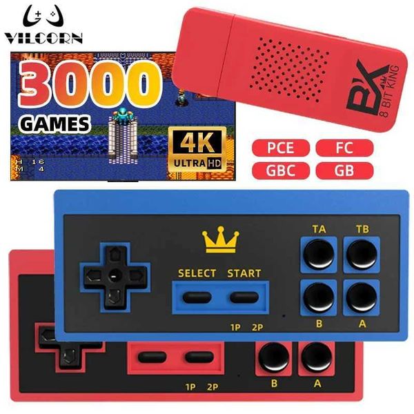 VILCORN 8-bit video game console high-definition TV retro game console built-in 3000 games 4K game stick PC FC GBC GBC wireless game board Y