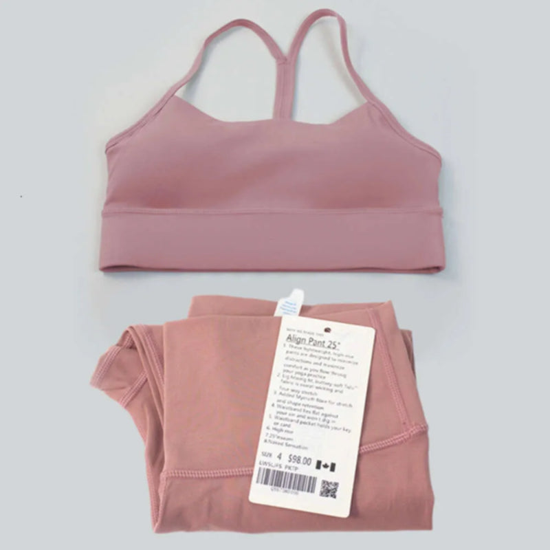 Lycra fabric women&#039;s yoga sports bra shock-absorbing vest high waist tight pants set push up jogging fitness sportswear gym leggings lingerie