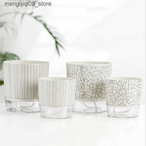 Planters Transparent Self-watering Plants With Water Container Flower Green Plants Succulent Planter For Garden Home Decor L240910