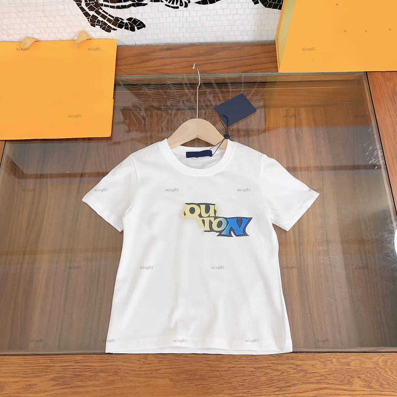 25ss kids designer brand Short sleeve t-shirt Round neck Pure cotton boys girls logo printing High quality kidss clothing