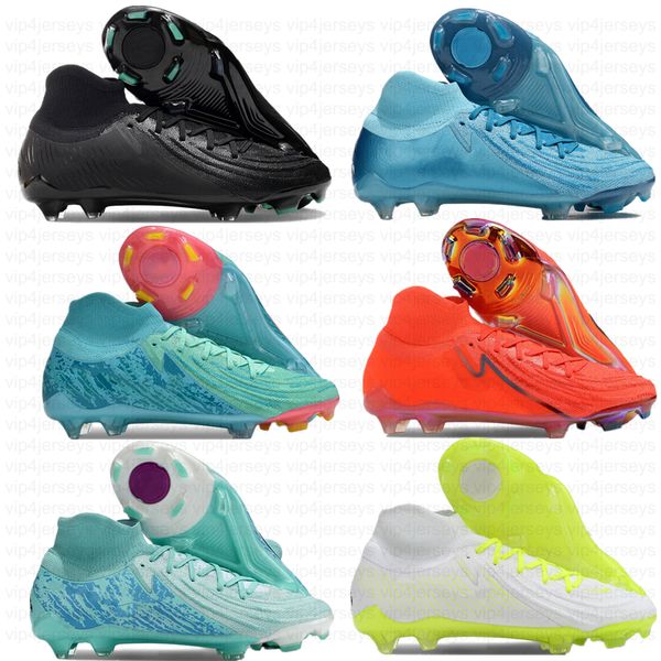 Men Brand Soccer Boots Phantom Luna Elite NU FG High Top Football Shoes Waterproof Outdoor Lawn Clay Football Match Training Shoes Lace-Up S