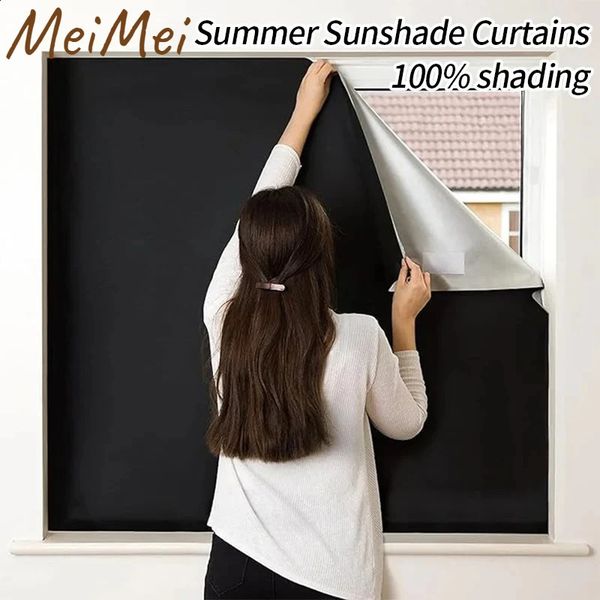 Portable Travel Blackout Curtain Blocking Darkest Window Film Cloth 2024 Removable DIY Blackout Curtains Sun Protection Sticker 240824
