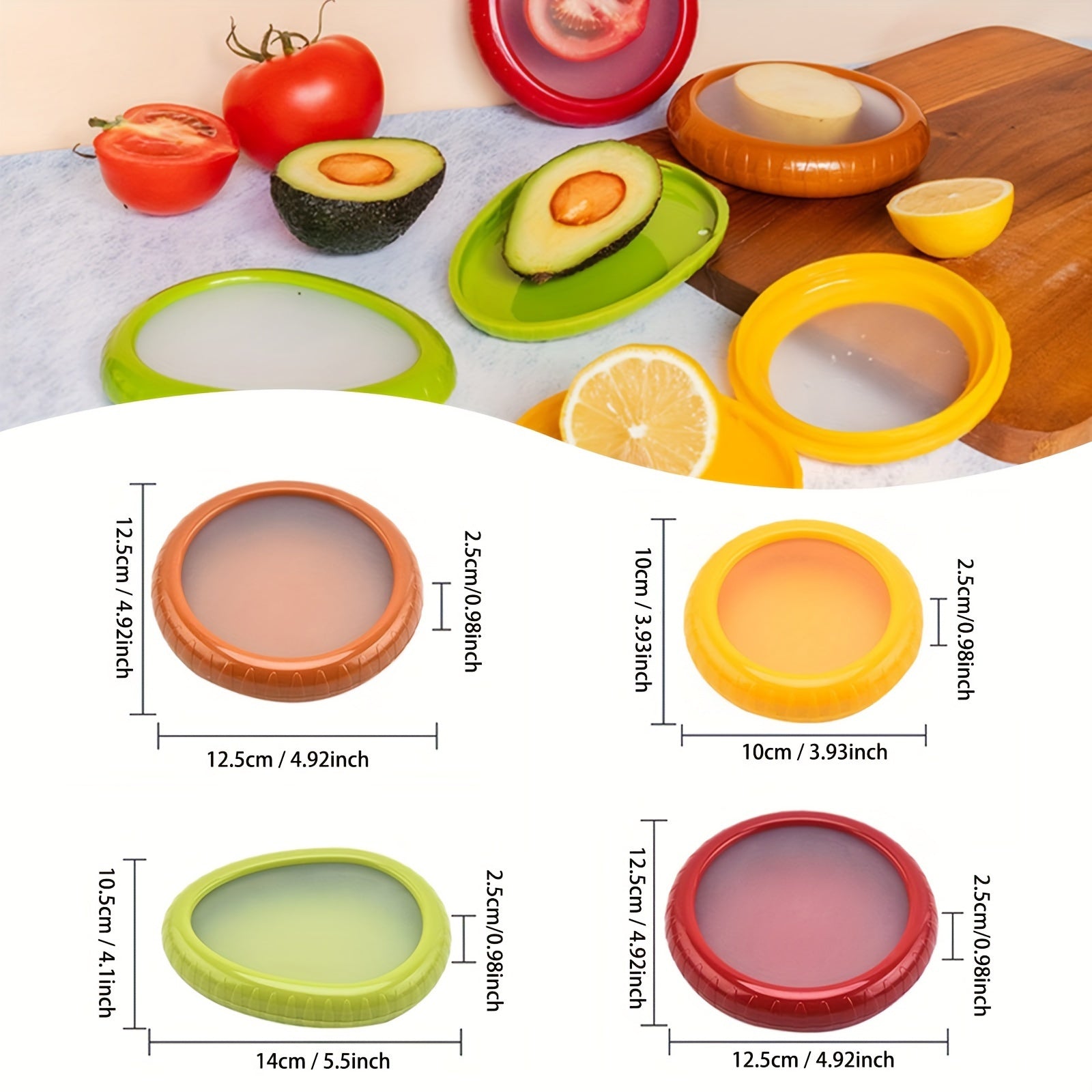 TEMU Fruit And Vegetable Storage Box, Silicone Fruit Storage Box, Refrigerator Fruit Storage Container, Reusable Food Crisper, Suitable For Avocado,