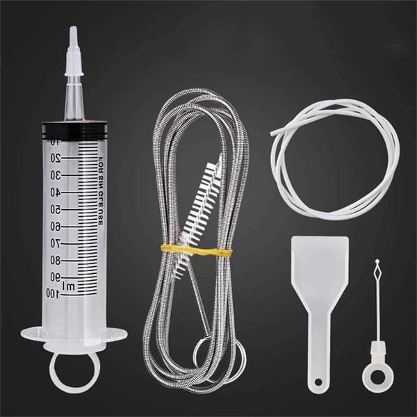 Clean Brush Kit for Refrigerator Drain Wash Brush Suction Syringe 1.5M Hose Fridge Drain Hole Cleaner Stick Dredge Tool Y240902