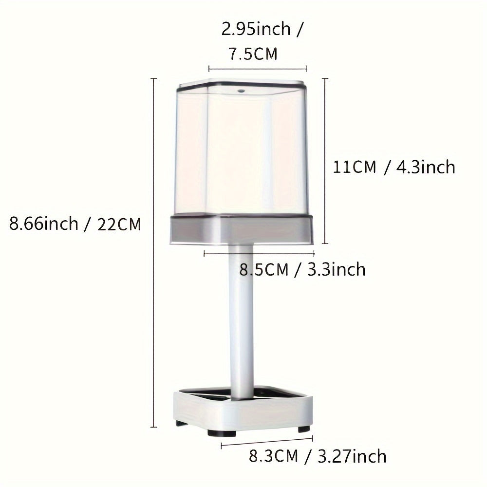 TEMU Toothbrush Holder Stand With Cover-cup, 3 Slots Toothbrush Holders For Bathrooms, Compatible With Toothpaste, Conventional Toothbrushes Storage,