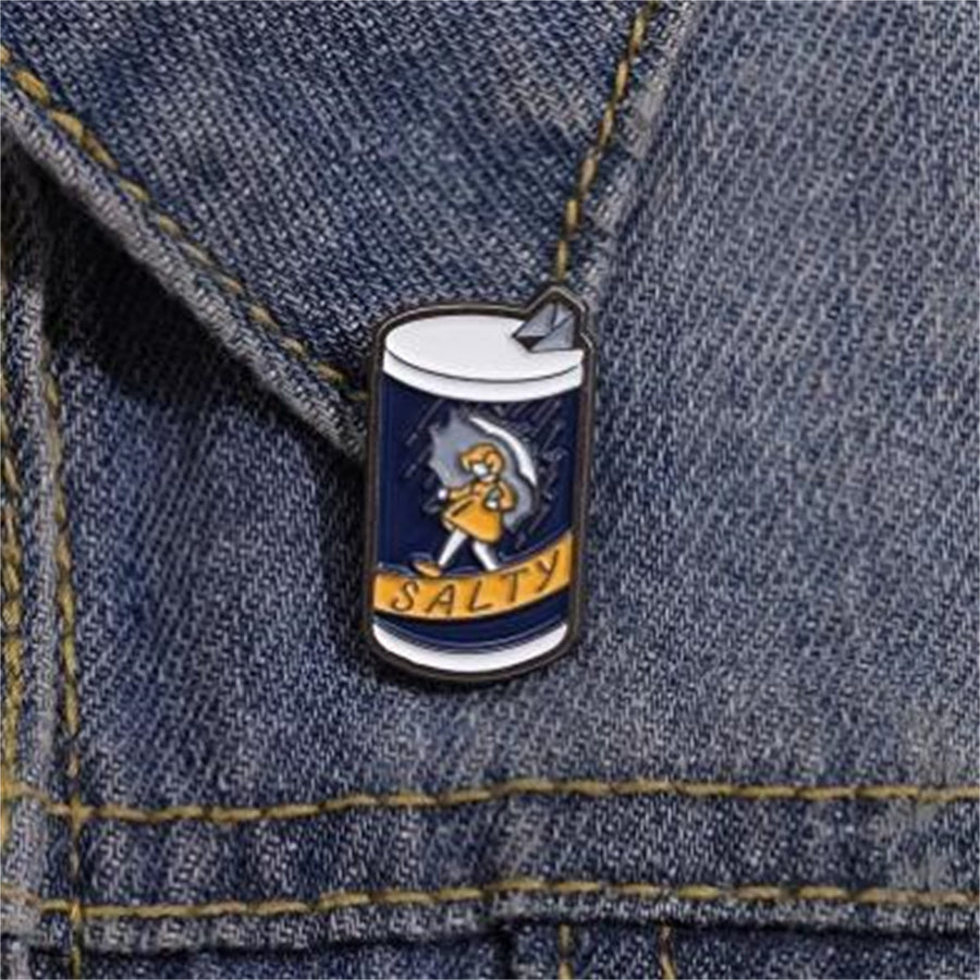 New product can alloy brooch cartoon cute salt can metal badge personalized salt box accessory pin AB253