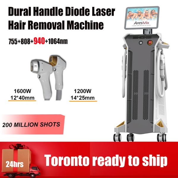 Latest diode laser hair removal machine 4 wavelength 755nm 1064nm 808nm 940nm professional ice painless