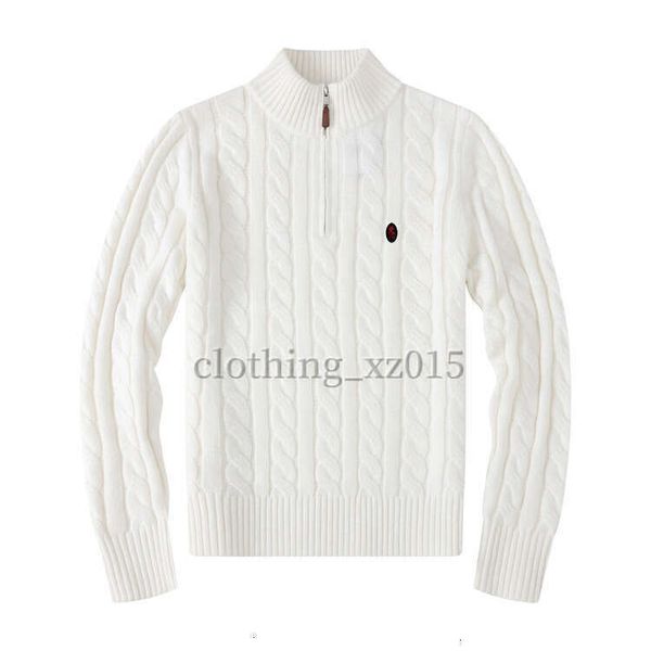 Mens Hoodie Senior Sense Ralphly Fashion Luxury Laurenn Stand Collar Pony Twists Knitting Sweater Casual Cotton Thickened Thermal Pullover