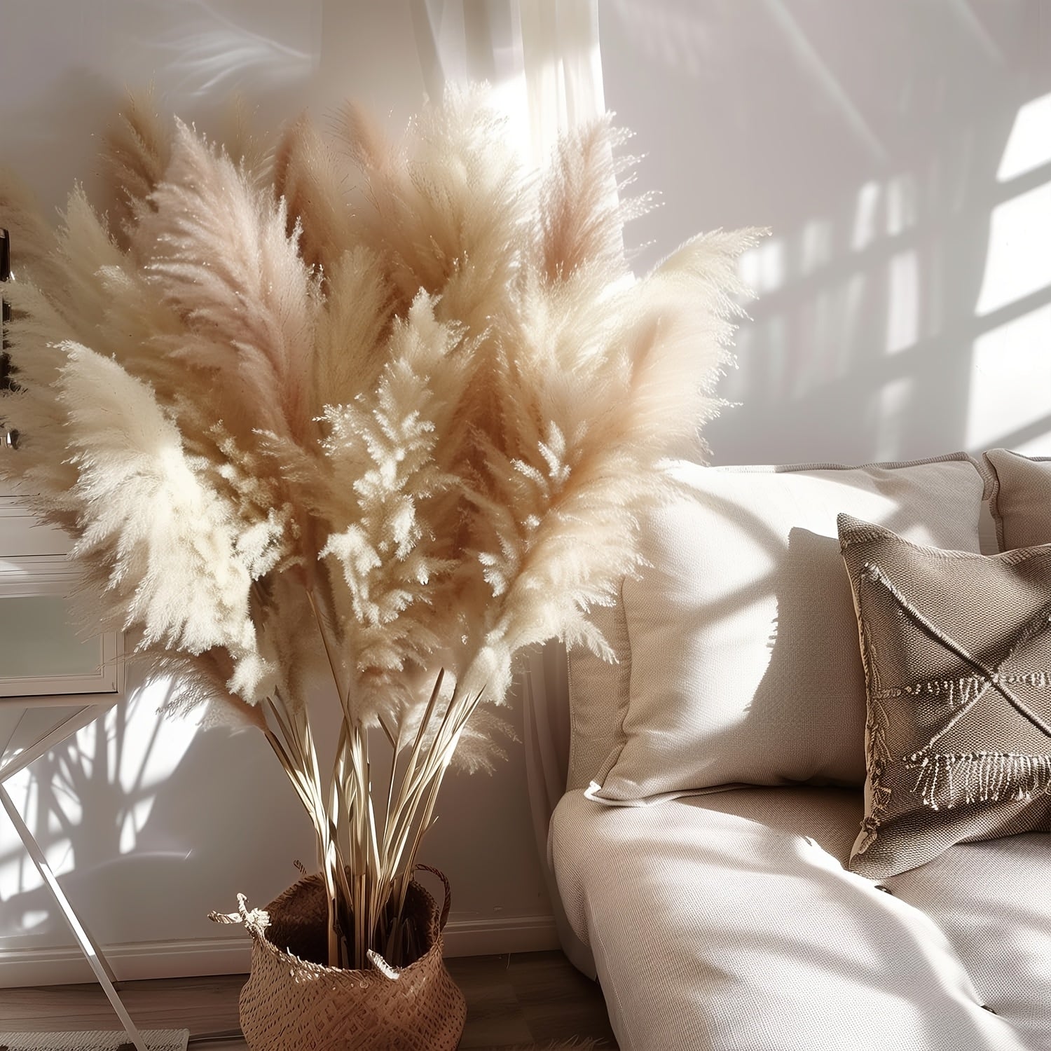 TEMU 10pcs 40-inch White Pampas Grass For High Decoration - Perfect For Floor Vases, Living Room Floors, Floor Plants, Plumas Para Decorations, And