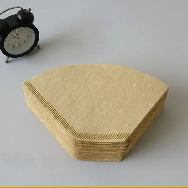 100Pcs Wooden Original Hand Drip Paper Coffee Filter Espresso Filters 241015