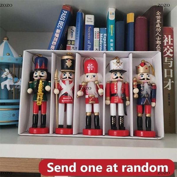 Merry Christmas Decorations Kids Nutcracker Soldier Doll 12Cm Wooden Pendants New Year Ornaments For Navidad Xmas Tree 1Pc
