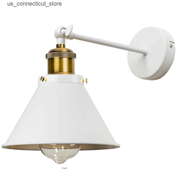 Other Indoor Lighting White Modern Wall Sconces Light Fixtures Hardwired with Metal ShadeIndoor Decor Arm Swing Lamp for HallwayBedroomLivin