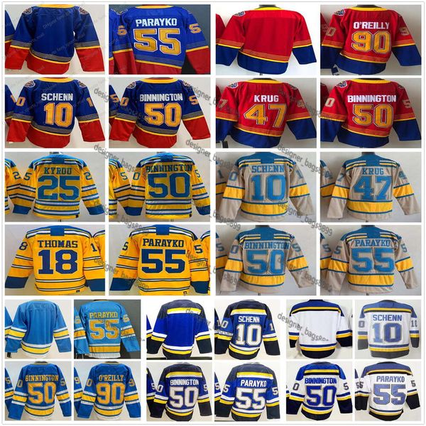 Hockey Jerseys 55 Colton Parayko 10 Brayden Schenn 50 Binnington 47 Torey Krug 25 Kyrou 18 Robert Thomas 90 Ryan OReilly Winter Reverse Retr