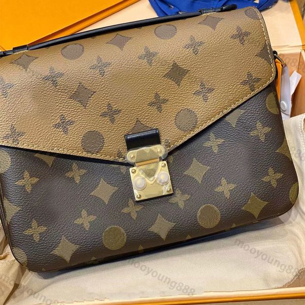 12A Upgrade Mirror Quality Designer 24cm Small Metis Bag Womens Brown Pochette Handbags Luxurys Coated Canvas Messenger Purse Crossbody Shou