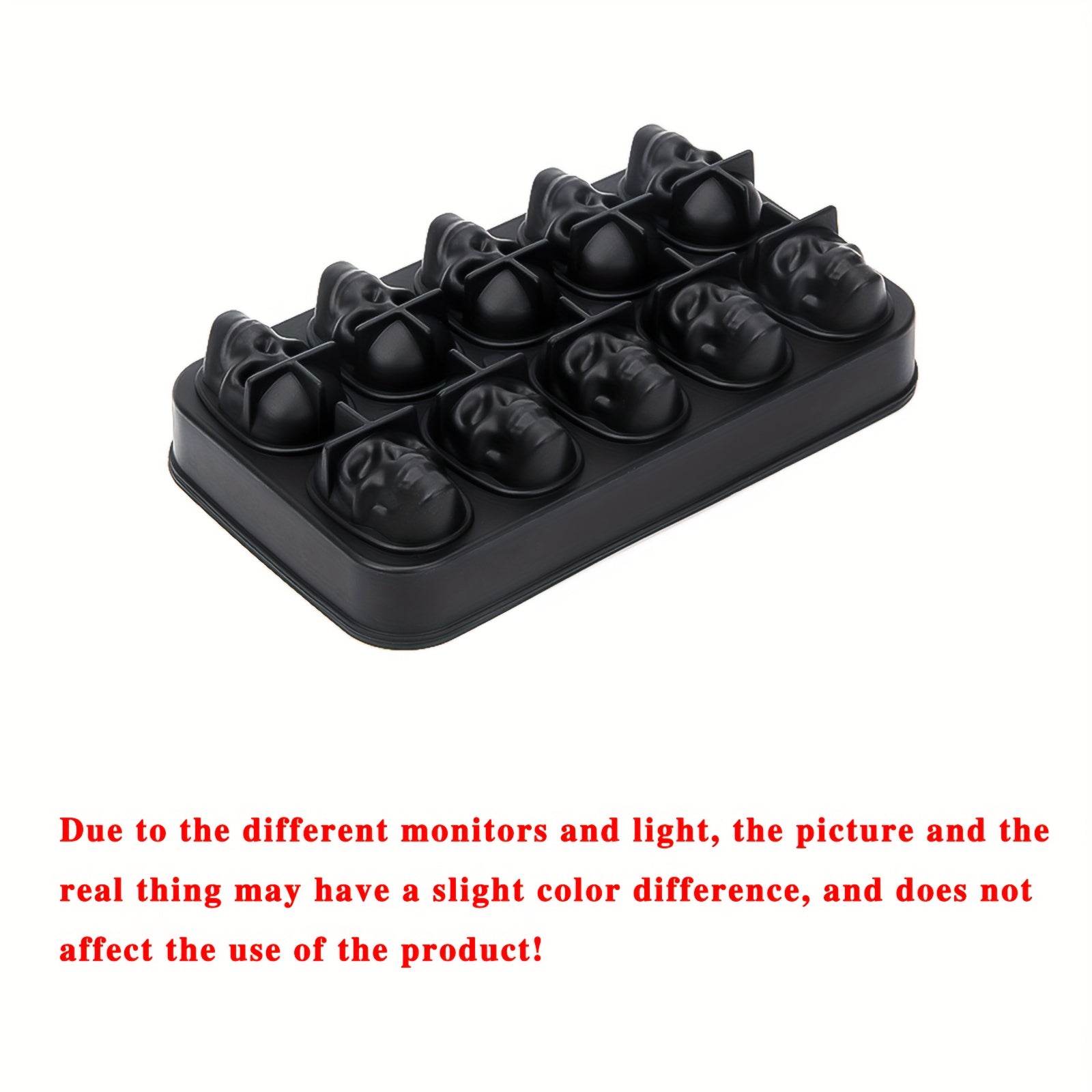 TEMU 10-cavity Halloween 3d Silicone Mold - Reusable Flexible Ice Cube Tray For Baking, Chocolate, Candy & Resin Crafts - Detailed Design With Eye