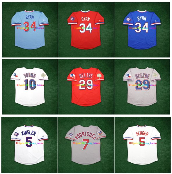Men Nolan Ryan Ivan Rodriguez Rangers 2011 World Series Throwback Baseball Jersey Adrian Beltre Corey Seager Adolis Garcia BUDDY BELL Michae