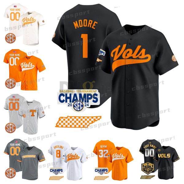 Tennessee Volunteer 2024 Tournament Champions Premier Limited Baseball Jersey All Stitched Christian Moore Bradke Lohry Morgan Wallen Billy