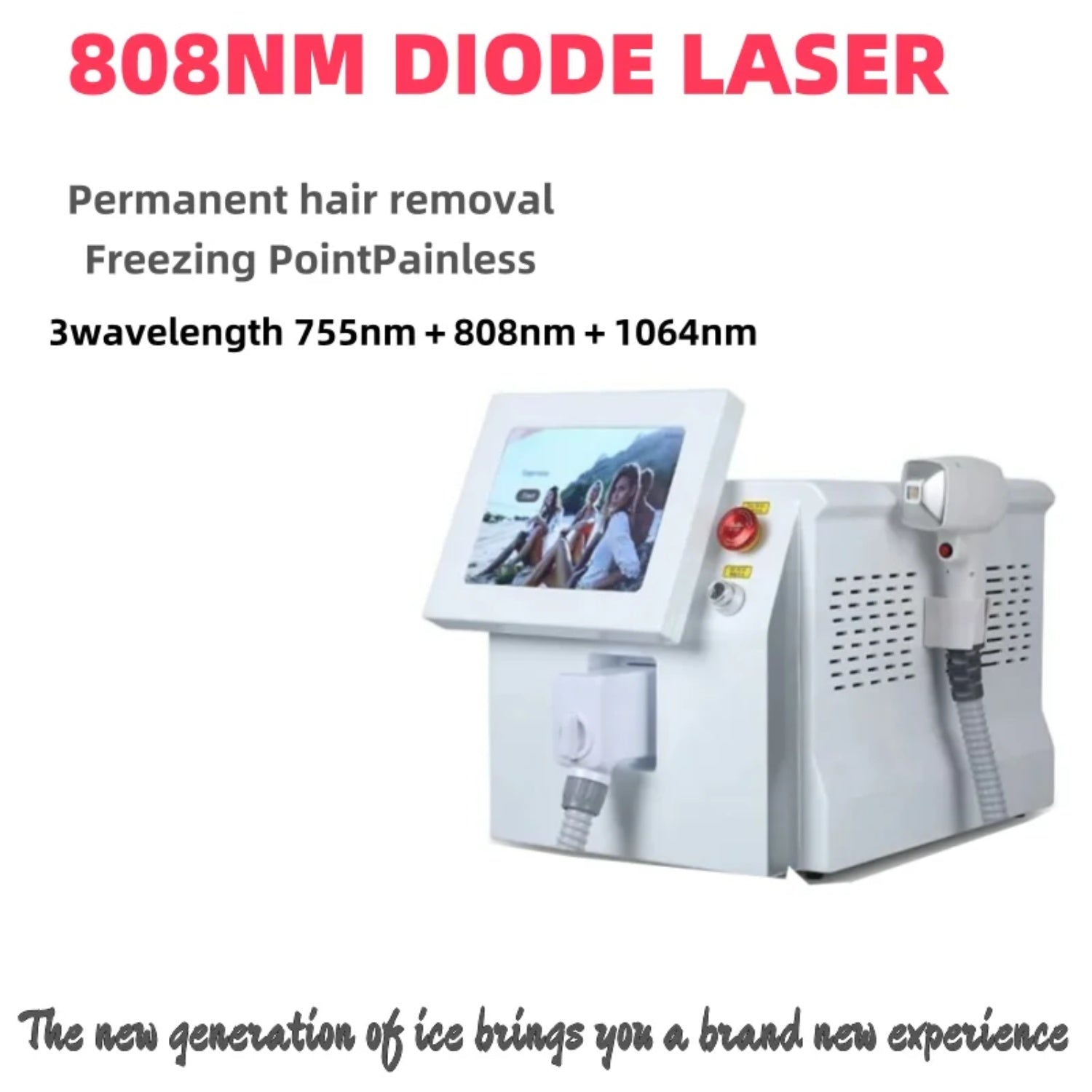 new 3 Wavelength High Power Alexandrite 755nm 808nm 1064nm Diode Laser Hair Removal Machine Suitable for home and beauty salon