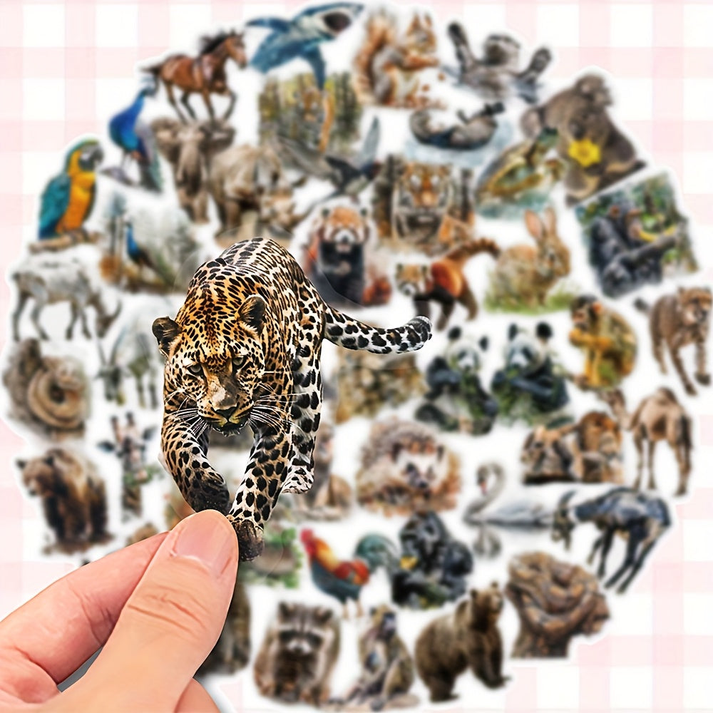 TEMU 50pcs Graffiti Stickers Wild Animals Transparent Phone Decorative Film Diy Decoration Decals For , Guitars, Notebooks, Suitcases, Computers,