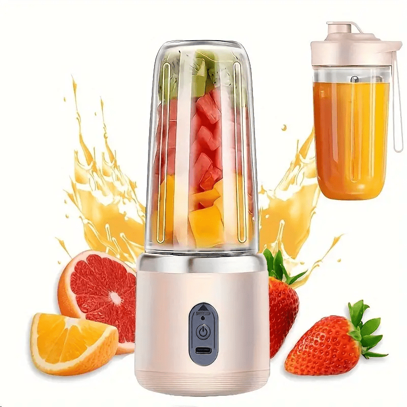 TEMU Portable Usb Rechargeable Electric Blender Cup - Multifunctional Food Processor For Smoothies, Ice & Food, Food-grade Abs, No Battery Needed,