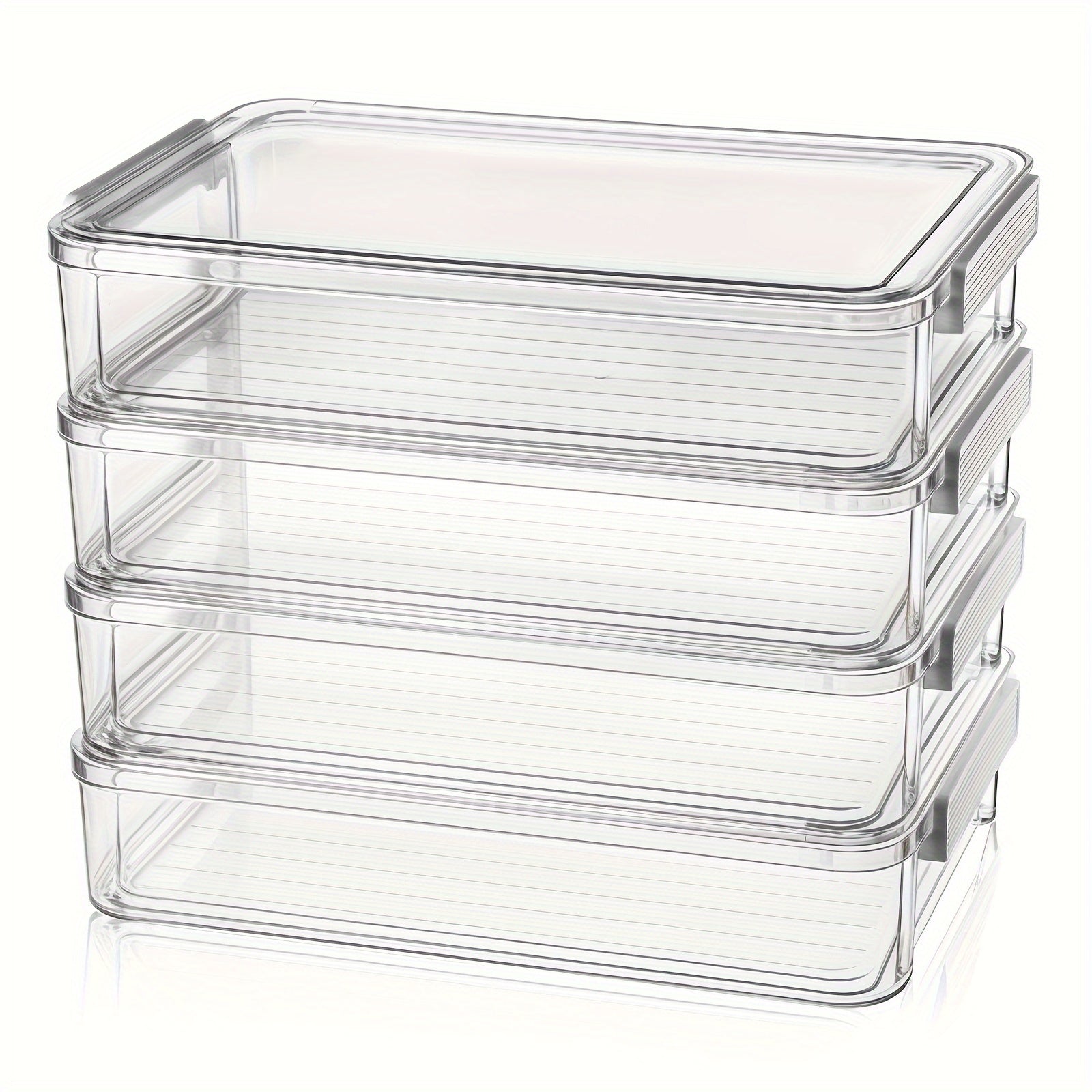 TEMU (buy 2 Free) Heightened 4-pack A4 Paper File Storage Supplies Storage Box Drawer Storage Transparent Storage Box Stackable, Office Desktop