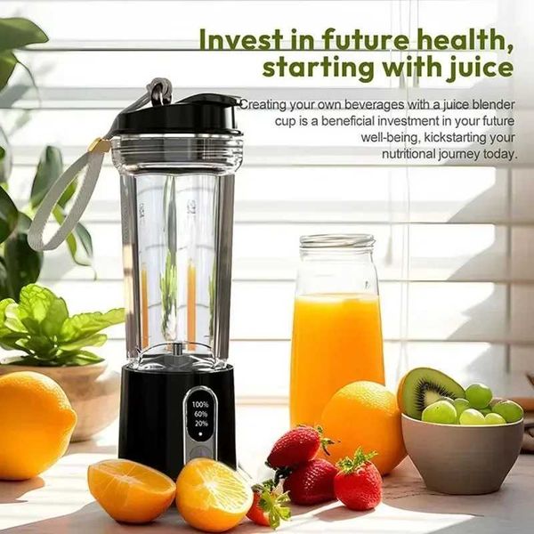 Juicers USB Rechargeable Intelligent Juice Cup Small Kitchen Blenders Camping Mixer Ice CrusherHealthy 500ml Wireless Portable Juicer J24111