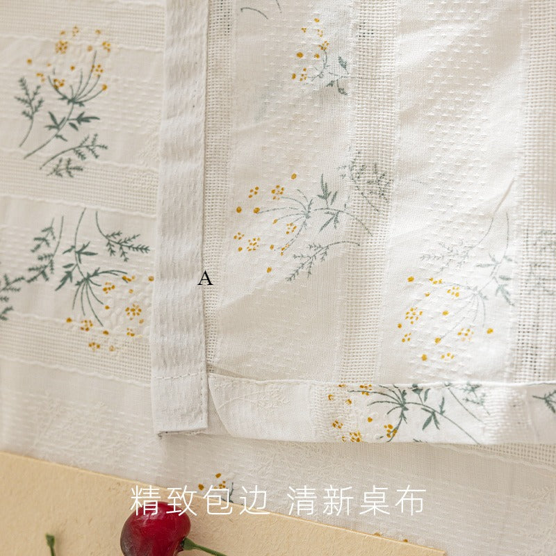 2025 Small Floral Pastoral Fabric Coffee Table Cloth Book Table Mat Bedroom Tablecloth RE2