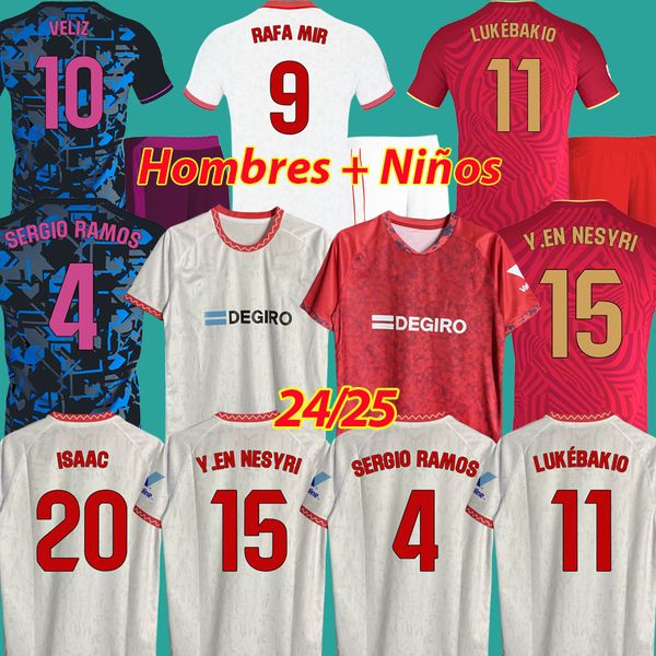 VELIZ MARIANO soccer jerseys 2024 2025 Sevillas FC SERGIO RAMOS football shirts I.RAKITIC L.OCAMPOS GUDELJ SUSO RAFA MIR J. NAVAS ISAAC 23 2
