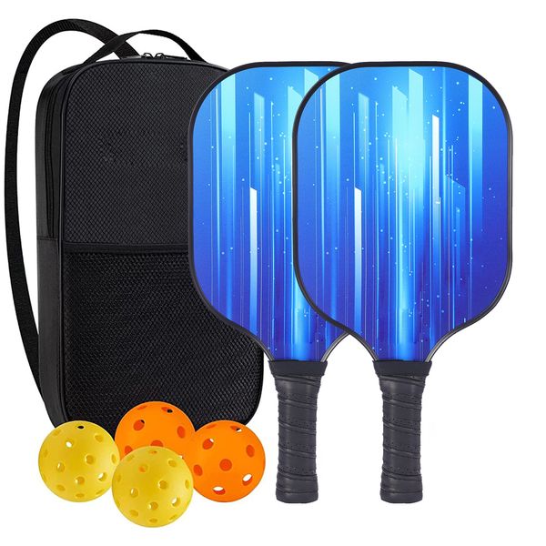 High-Performance Fiberglass Pickleball Paddle for Competitive Outdoors Games 2 Paddle & 4 ball & 1 bag 9942-9943