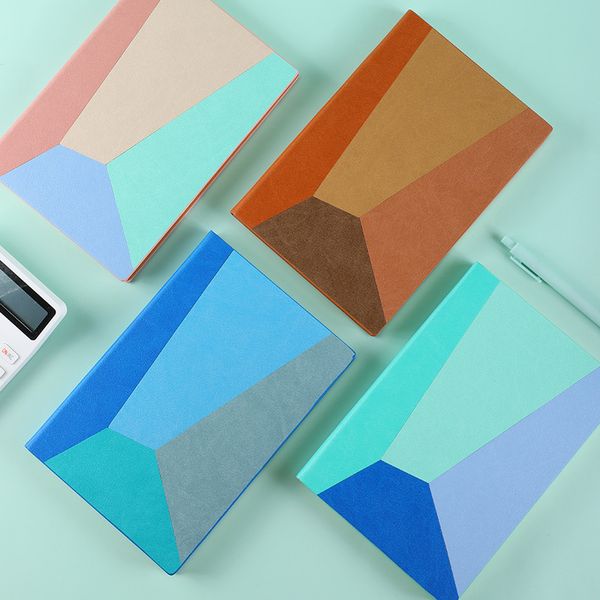 Geometric color matching A5 notebook, fashion creative PU cover notepad