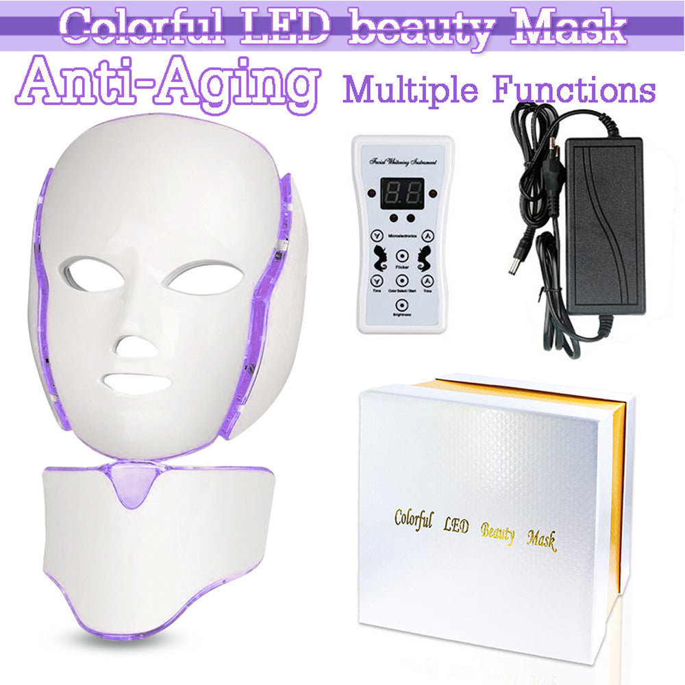 Face Care Devices 7 Colors Light LED Mask with Neck Face Care Treatment Beauty Face Skin Rejuvenation Machine 230905