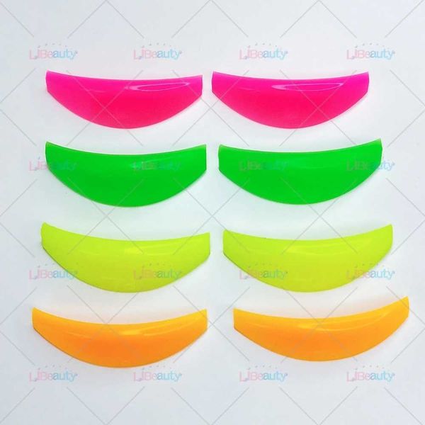 Libeauty l Curl 4 pares coloridos cílios de silicone colorido Pad Reciclagem de cílios de hastes escudo Lifting 3D Ferramentas de maquiagem