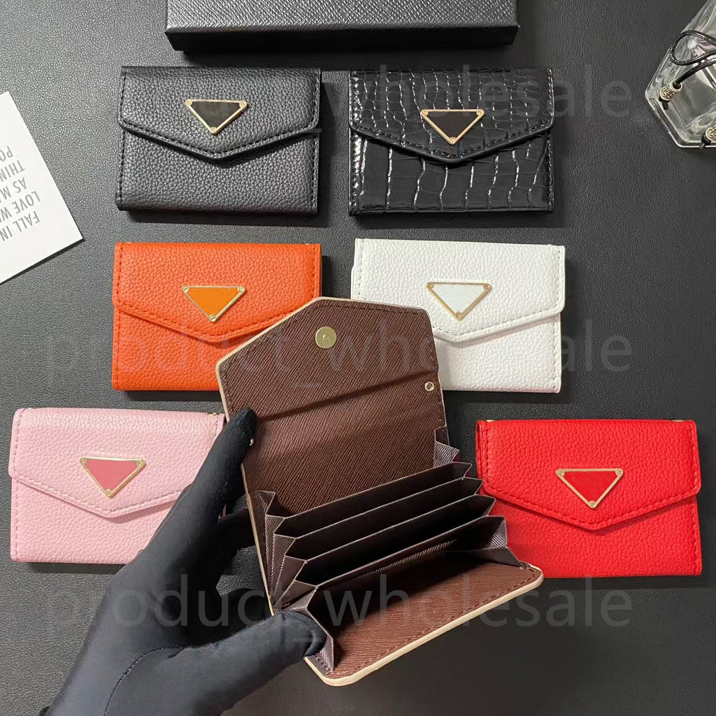 Card Holders Credit Wallet Designer Men and Women Black Fashion 2025 Passport Cover ID Business Mini Coin Pocket for Ladies Purse Case Triangle 5 ca