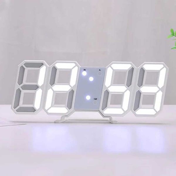 3D LED Digital Alarm Clock Bedroom Hanging Wall Clock Adjustable Brightness LED Display Table Clock Modern Design Room Decor Y240904