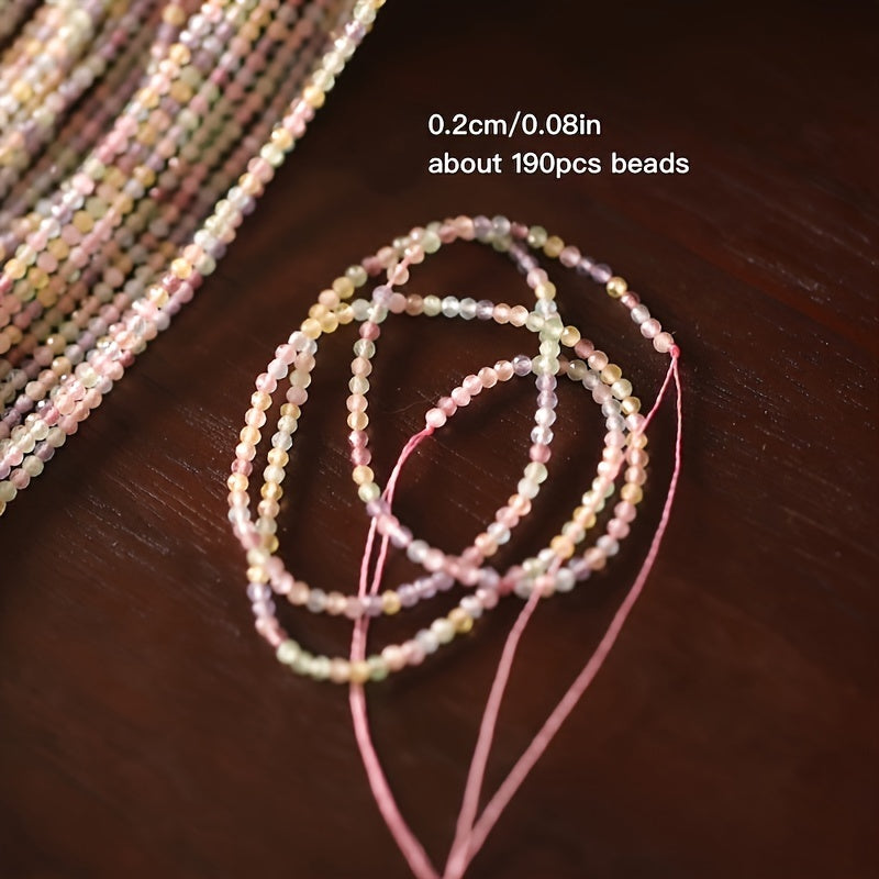 TEMU 1pc 2mm Multicolor Morandi Pastel Stone Beads - Glossy Sparkle For Diy Necklace Bracelet Crafting, Soft Gradient Color Palette, Charms For